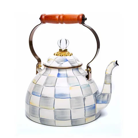 Sterling Check Enamel Tea Kettle - 3 Quart