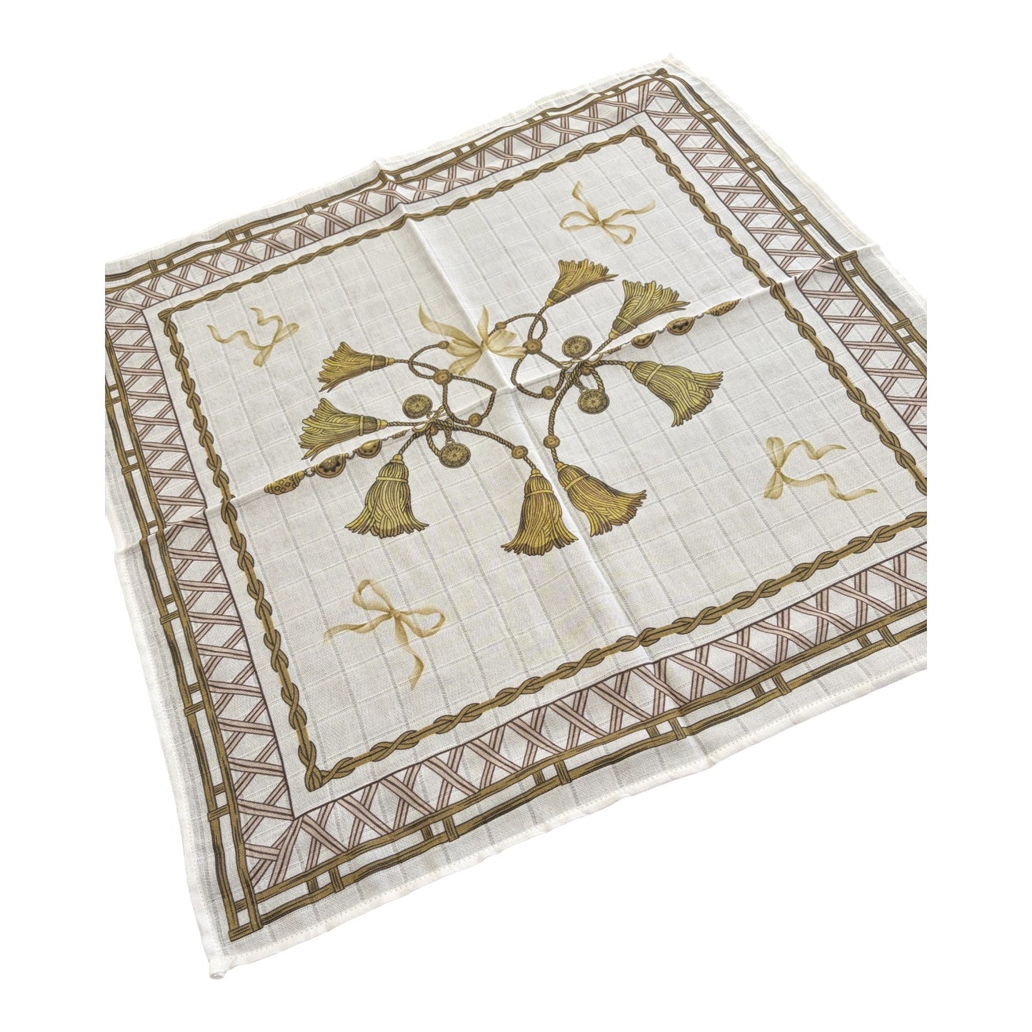 Gold tassels muslin dish cloth
