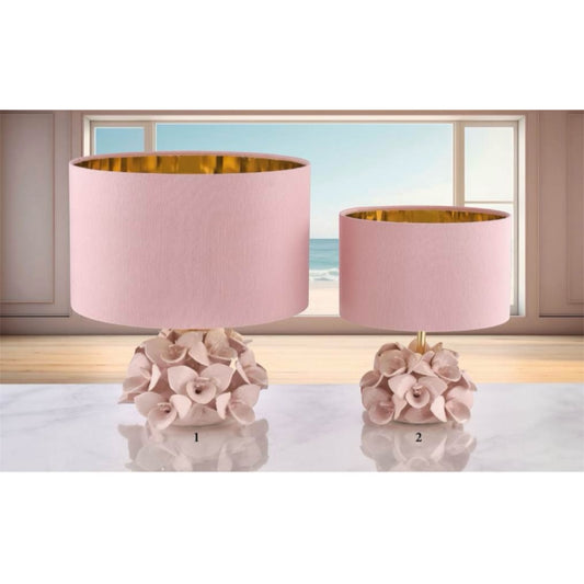 Capodimonte pink orchid lamp
