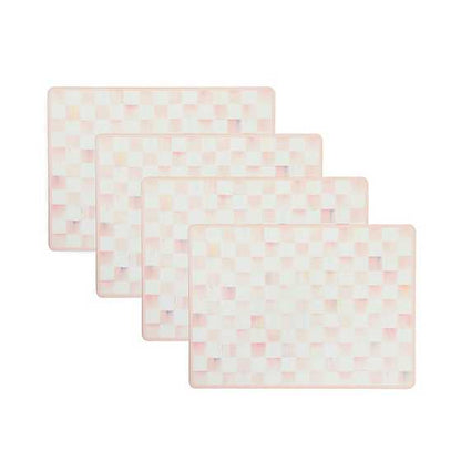 Rosy Check Cork Back Placemats, Set of 4