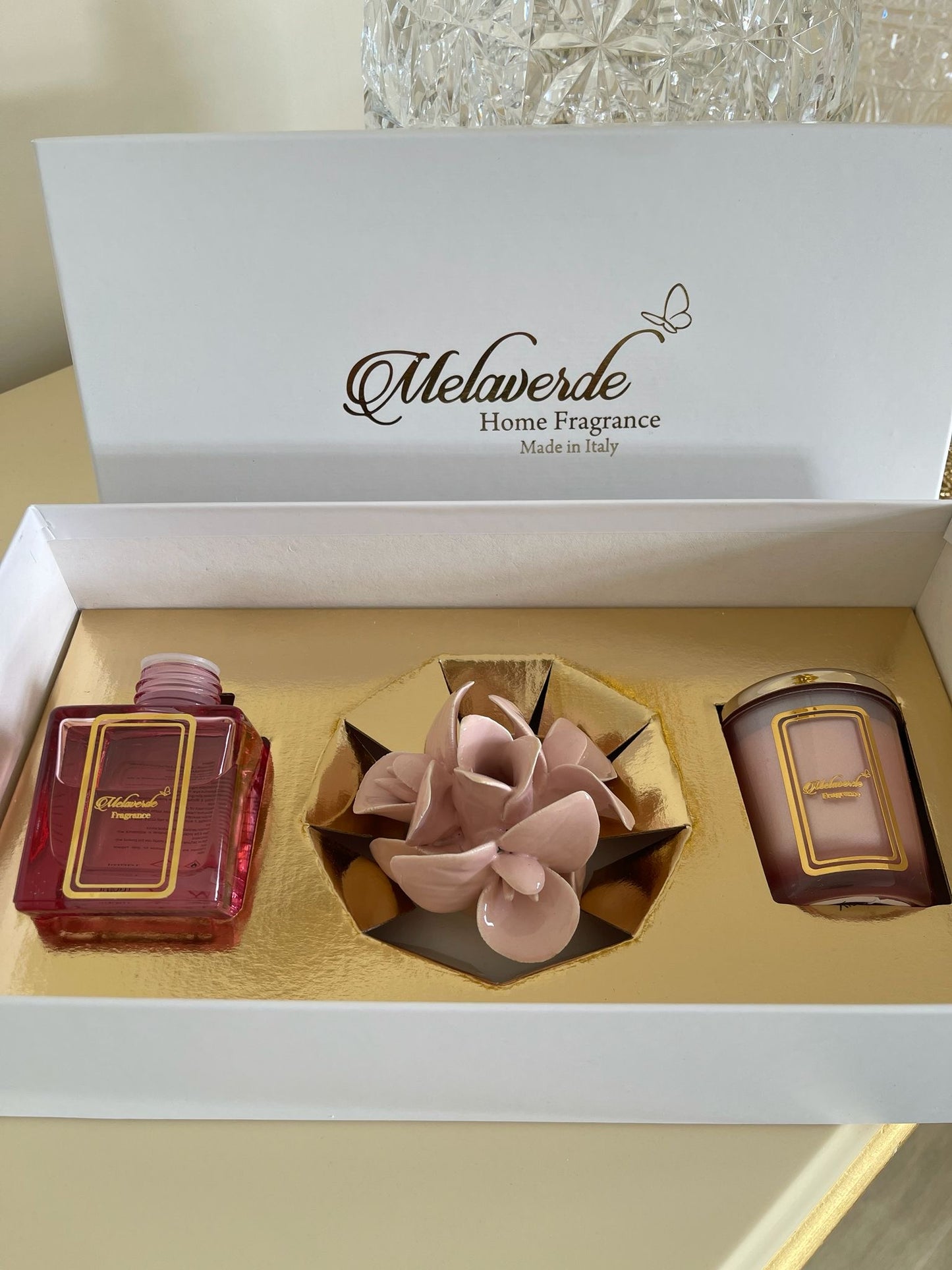 Pink  candle& diffuser small gift set