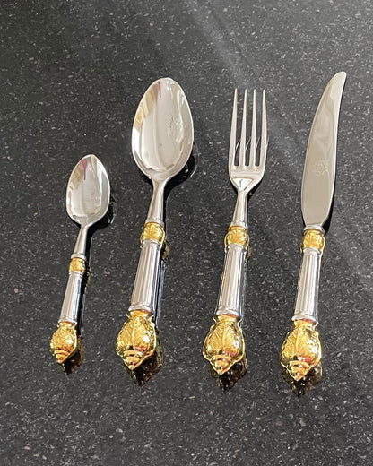 ITALIAN STYLE STAINLESS STEEL/GOLD CUTLERY SET