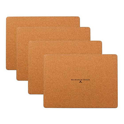 Rosy Check Cork Back Placemats, Set of 4