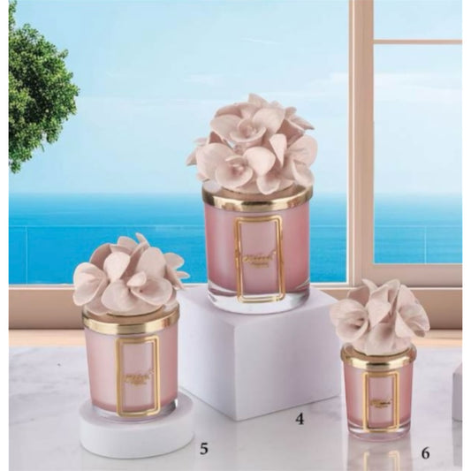 Capodimonte pink orchid candle