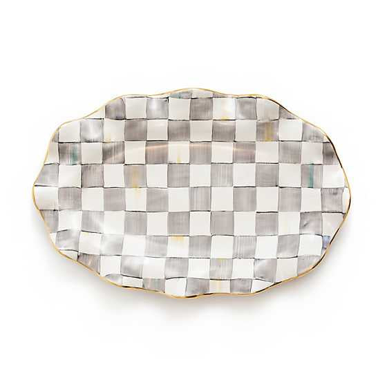 Sterling Check Ceramic Serving Platter