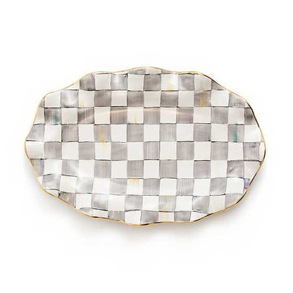 Sterling Check Ceramic Serving Platter