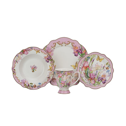 Set de cină Fiore rosa 24 buc