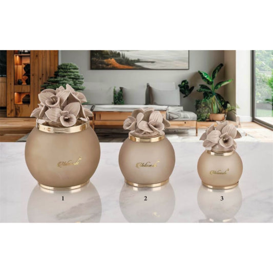Capodimonte beige orchid led lamp