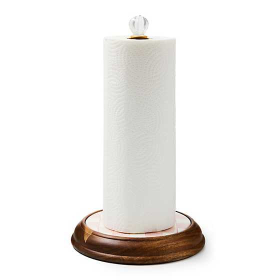 Rosy Check Wood Paper Towel Holder