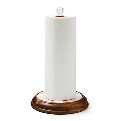 Rosy Check Wood Paper Towel Holder