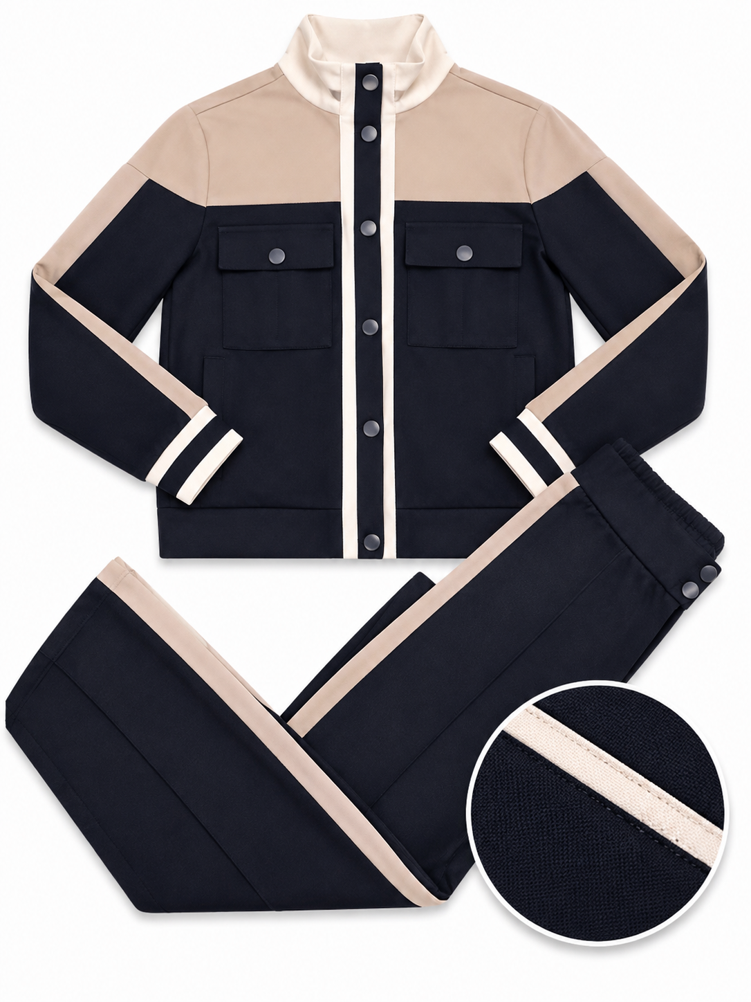 Luxury black beige lounge set
