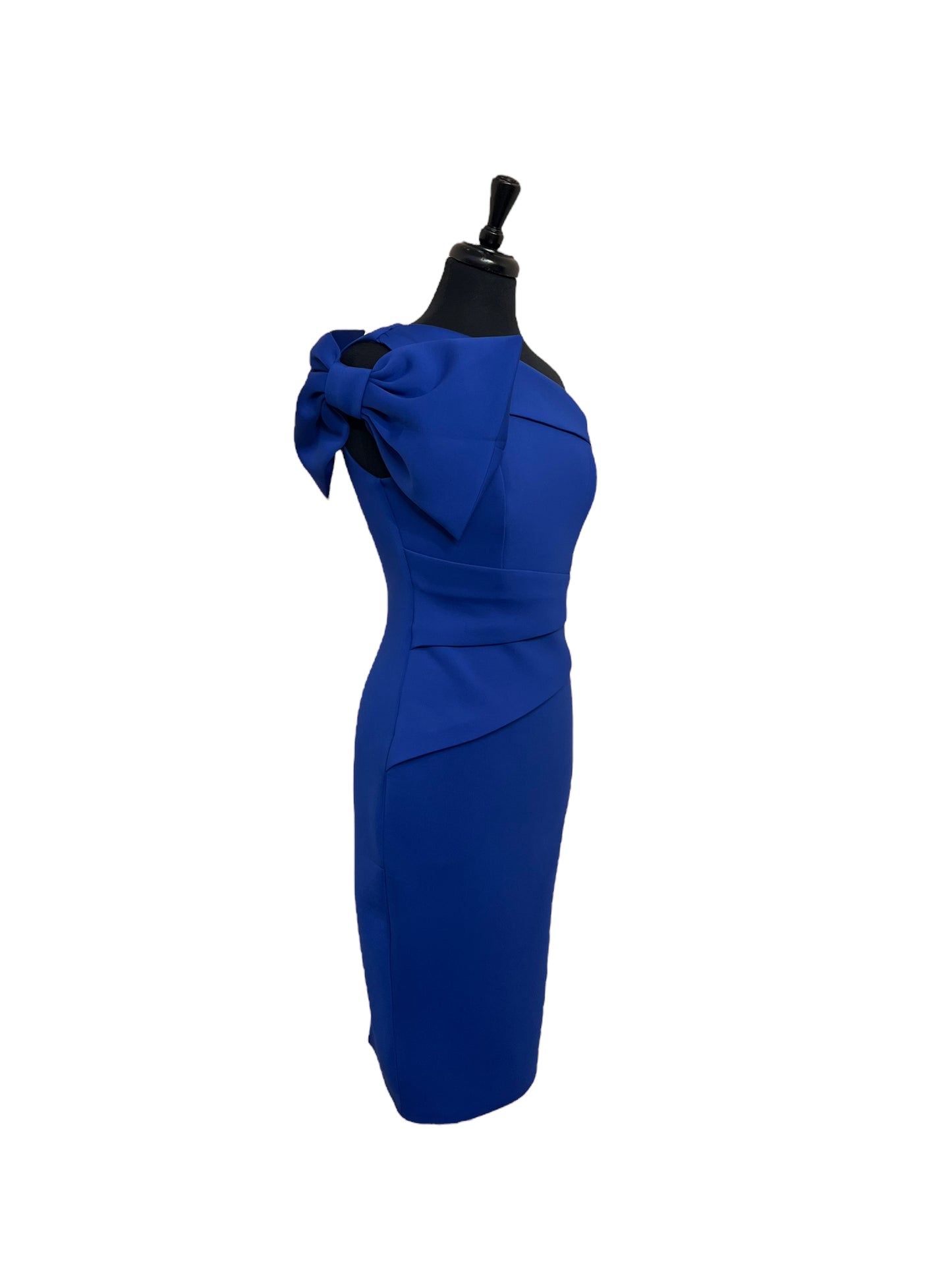 Robe crayon bleu roi longueur genou