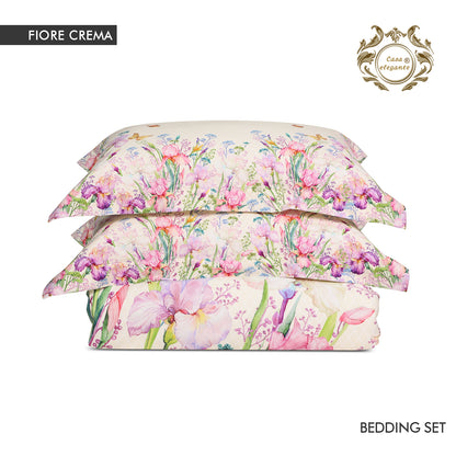 Set lenjerie de pat Fiore crema de la