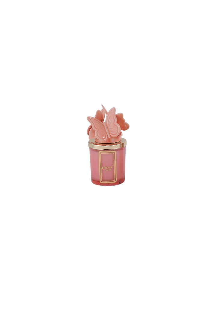 Peach butterfly candle
