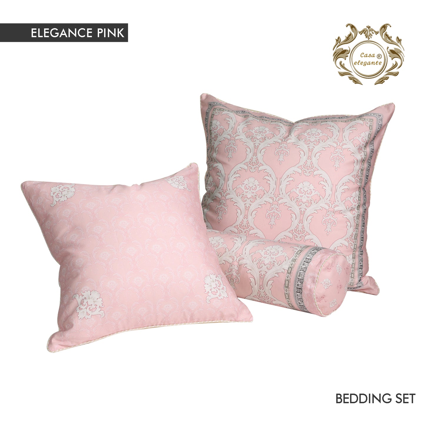Elagance pink  bedding set from
