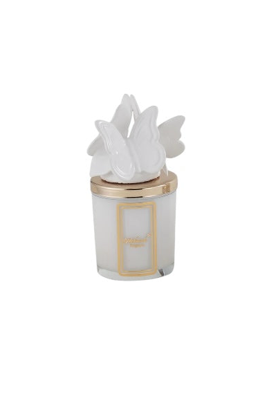White butterfly candle