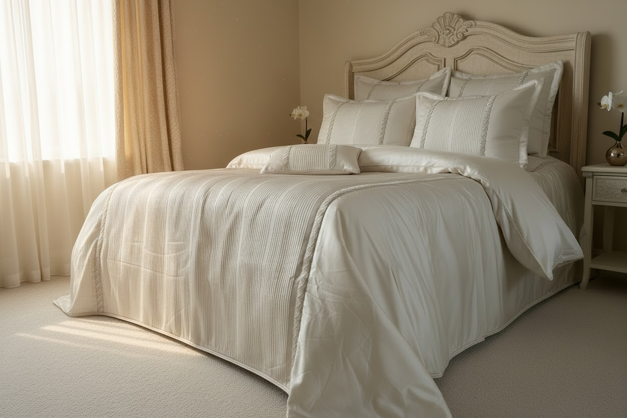 Monique cream luxury bedding Set