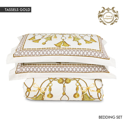 Gold tassels bedding set from