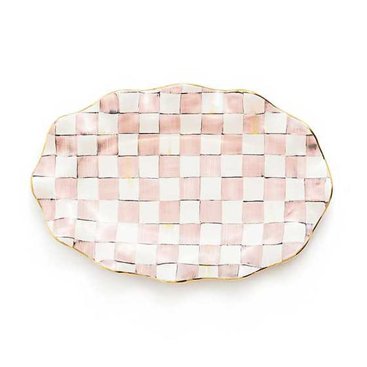 Rosy Check Ceramic Serving Platter