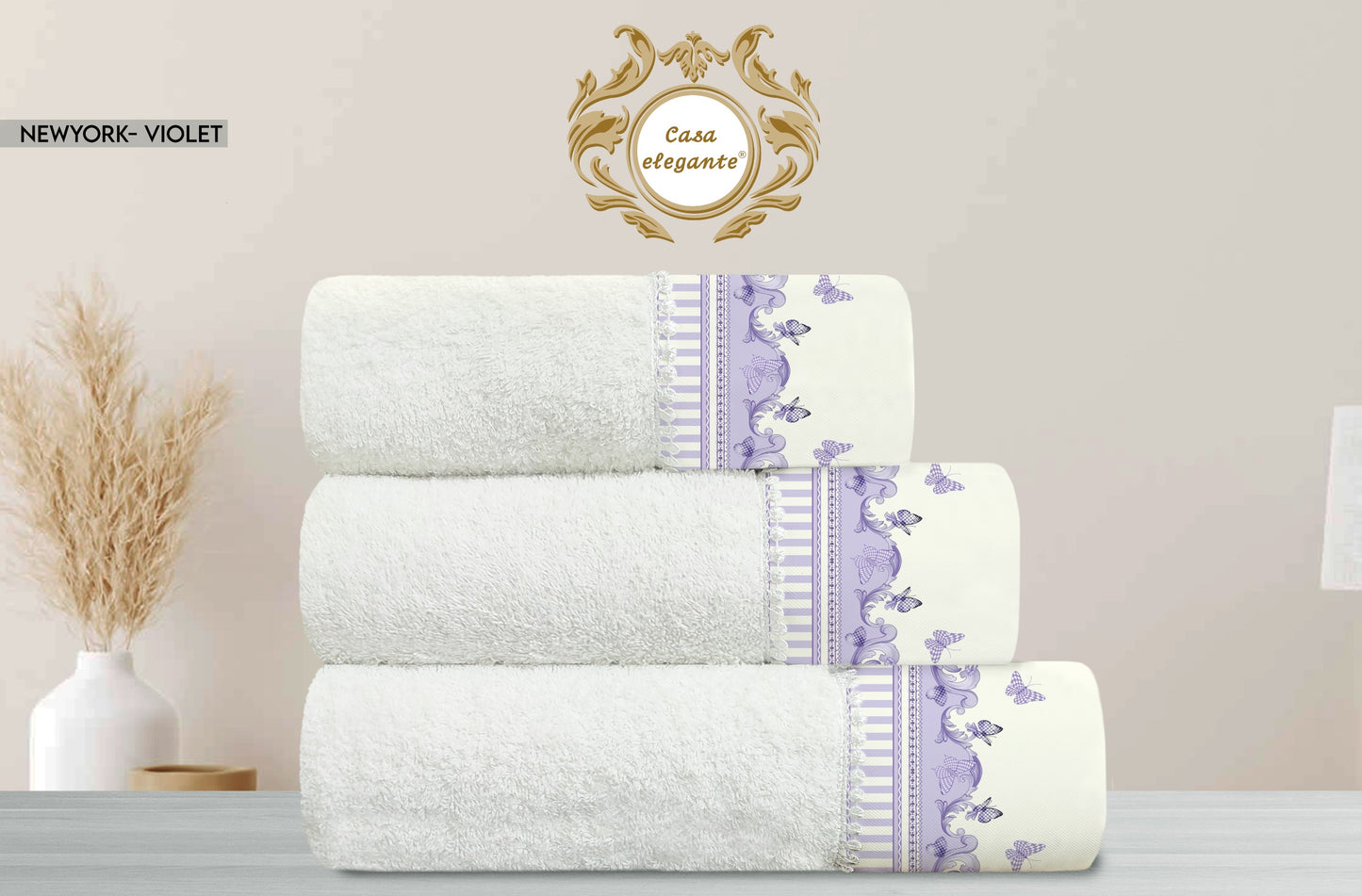 New York violet towel set