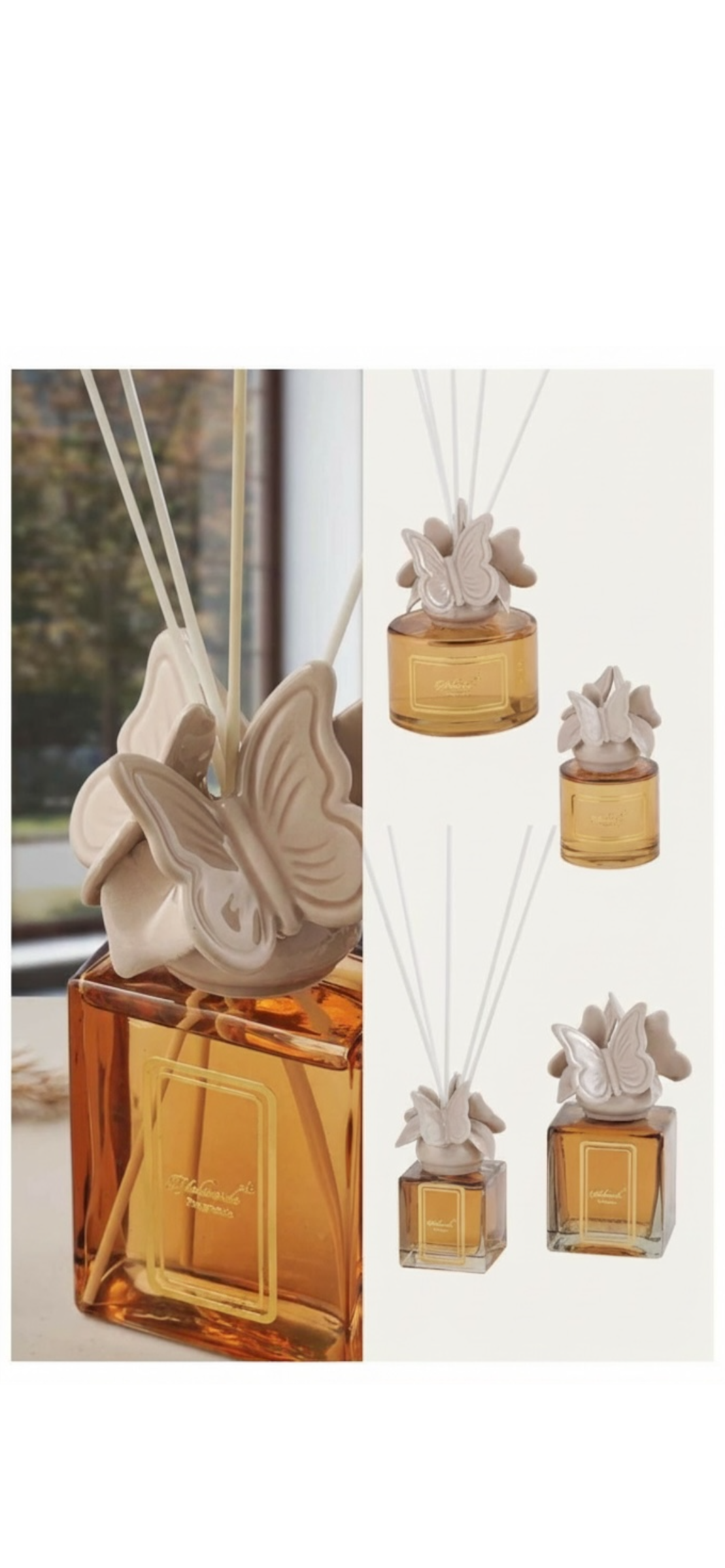 Capodimonte mocha butterfly  diffuser