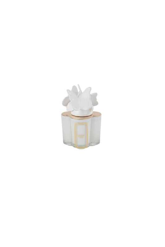 White butterfly candle