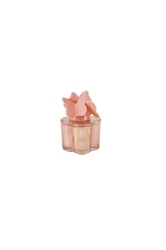 Peach butterfly candle
