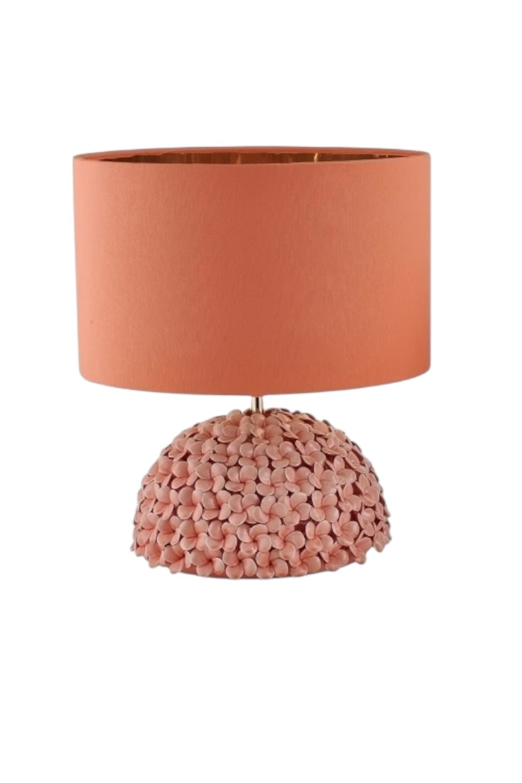 Capodimonte peach hydrangea lamp