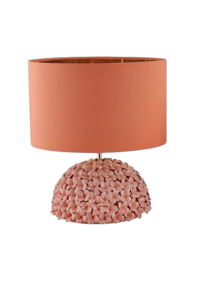 Capodimonte peach hydrangea lamp