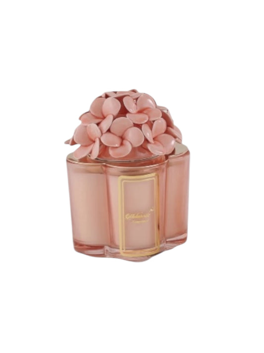 Peach hydrangea candle