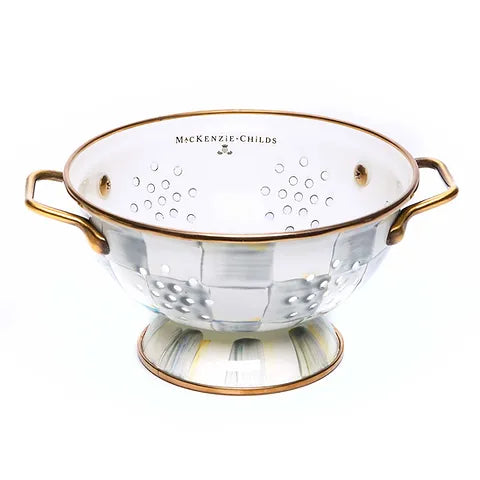 Sterling Check Enamel Colander - Small