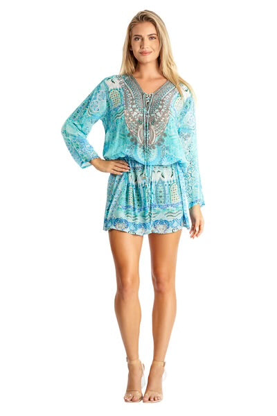 Aqua tunic dress