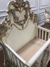 Hand carved bespoke crib & high chair set