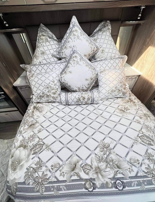 Conjunto de cama majestoso cinza